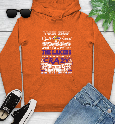 Los Angeles Lakers NBA Basketball Don't Mess With Me While I'm Watching My Team Youth Hoodie 4