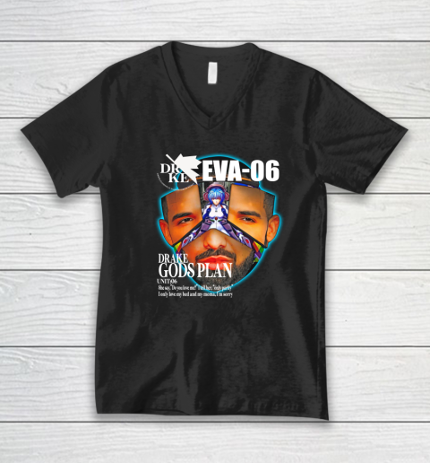 Drake Evangelion Shirt Drake Eva 06 Drake Gods Plan V-Neck T-Shirt
