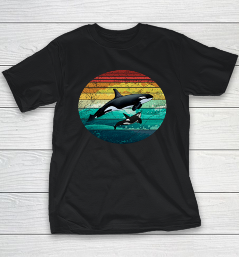 Orca Family Vintage Retro Art Killer Whale Family Youth T-Shirt