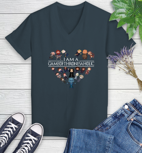 I am a Game Of Thrones A Holic Shirt Women's V-Neck T-Shirt 8