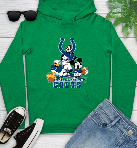 NFL Indianapolis Colts Mickey Mouse Donald Duck Goofy Football Shirt Youth Hoodie 9