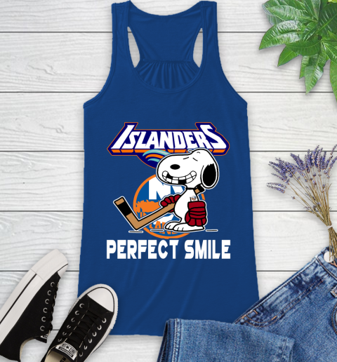 NHL New York Islanders Snoopy Perfect Smile The Peanuts Movie Hockey T Shirt Racerback Tank 8