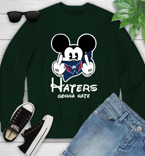NHL Washington Capitals Haters Gonna Hate Mickey Mouse Disney Hockey T Shirt Youth Sweatshirt 9