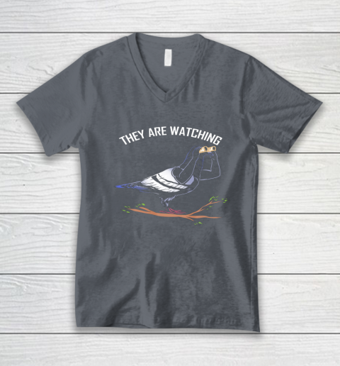 Birds Are Not Real Shirt They are Watching Funny V-Neck T-Shirt 9