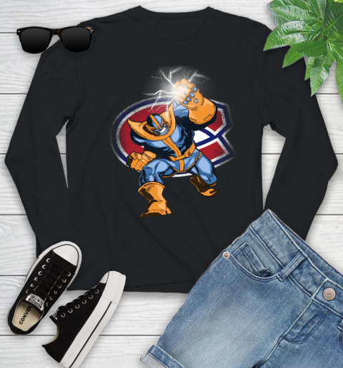 Montreal Canadiens NHL Hockey Thanos Avengers Infinity War Marvel Youth Long Sleeve