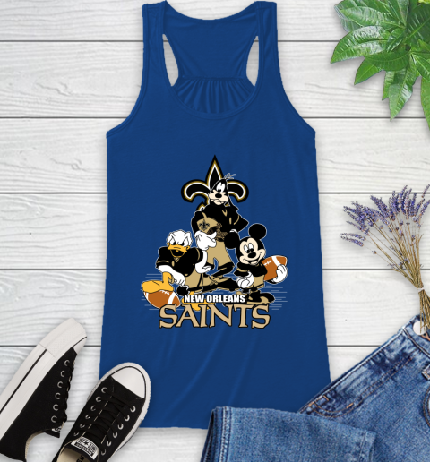 NFL New Orleans Saints Mickey Mouse Donald Duck Goofy Football Shirt Racerback Tank 8