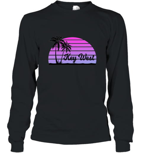 KEY WEST Souvenirs T Shirt Palm Tree Beach Sun Florida Keys Long Sleeve