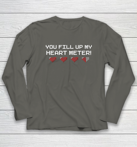 You Fill Up My Heart Meter Valentine Video Games Pixel Heart Long Sleeve T-Shirt 12