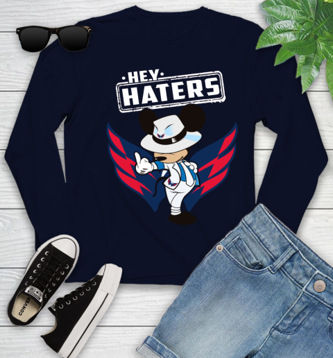 NHL Hey Haters Mickey Hockey Sports Washington Capitals Youth Long Sleeve 2