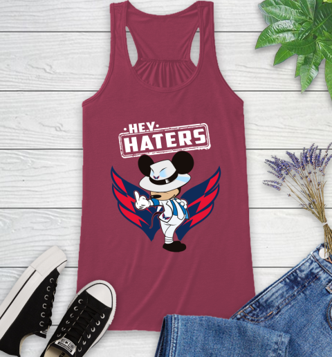 NHL Hey Haters Mickey Hockey Sports Washington Capitals Racerback Tank 7