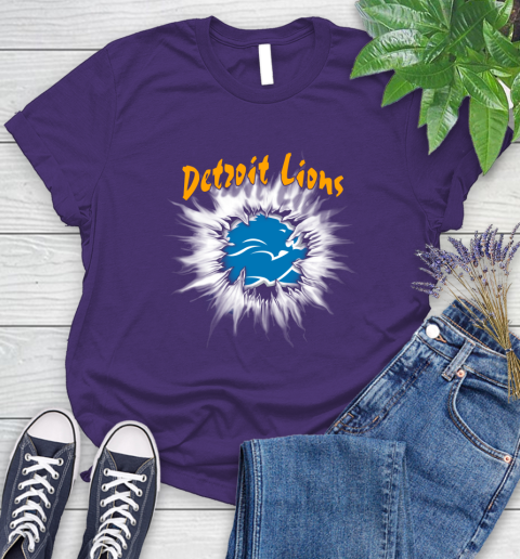 Detroit Lions NFL Football Adoring Fan Rip Sports Women's T-Shirt 4