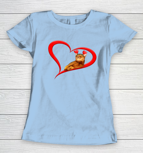 Funny Abyssinian Cat Valentine Pet Kitten Cat Lover Women's T-Shirt 12
