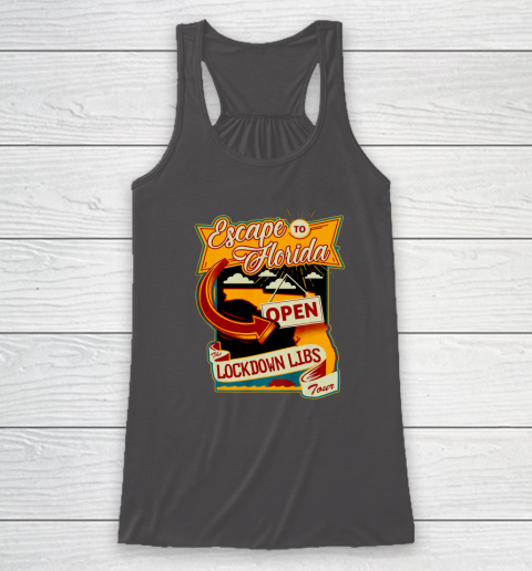 Escape To Florida Shirt Ron DeSantis (Print on front and back) Racerback Tank 21