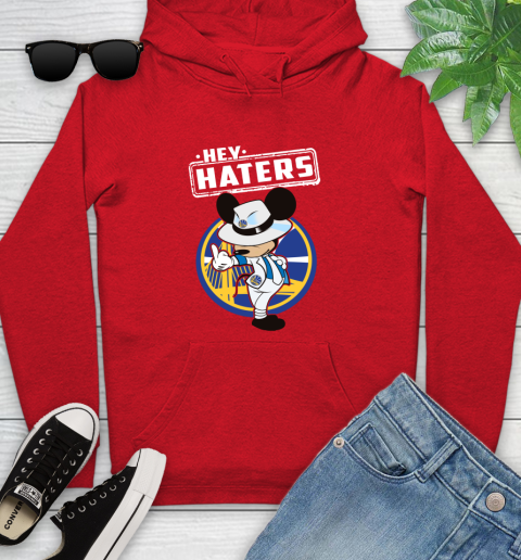 NBA Hey Haters Mickey Basketball Sports Golden State Warriors Youth Hoodie 12