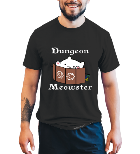 Dungeon And Dragon T Shirt, RPG Dice Games Tshirt, Cat Dungeon Meowster DND T Shirt