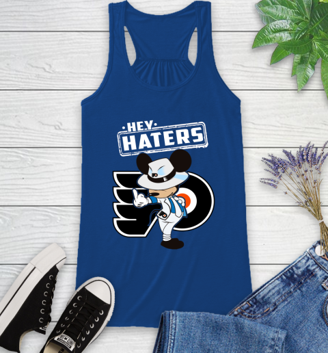 NHL Hey Haters Mickey Hockey Sports Philadelphia Flyers Racerback Tank 8
