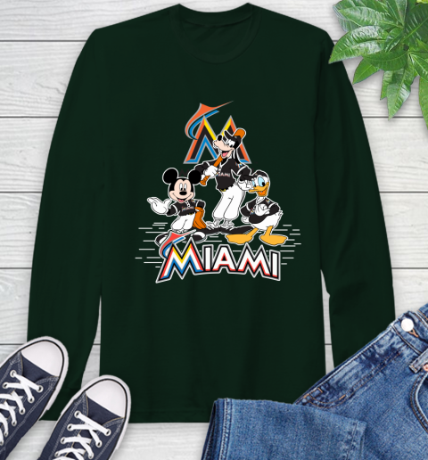 MLB Miami Marlins Mickey Mouse Donald Duck Goofy Baseball T Shirt Long Sleeve T-Shirt 8 MLB Miami Marlins Mickey Mouse Donald Duck Goofy Baseball T Shirt Long Sleeve T-Shirt - Image 8