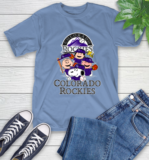 MLB Colorado Rockies Snoopy Charlie Brown Woodstock The Peanuts Movie Baseball T Shirt_000 T-Shirt 12