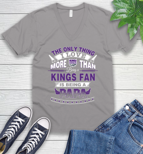 NBA The Only Thing I Love More Than Being A Sacramento Kings Fan Is Being A Papa Basketball V-Neck T-Shirt 3