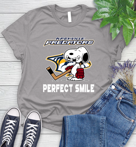 NHL Nashville Predators Snoopy Perfect Smile The Peanuts Movie Hockey T Shirt Women's T-Shirt 5