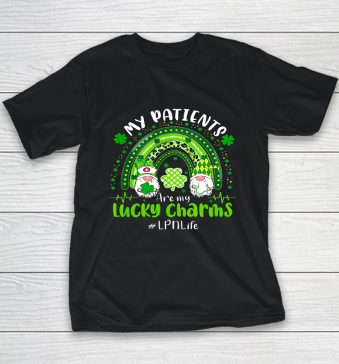 Gnome Patients Are My Lucky Charms LPN Life St Patricks Day Youth T-Shirt