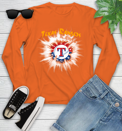 Texas Rangers MLB Baseball Adoring Fan Rip Sports Youth Long Sleeve 3