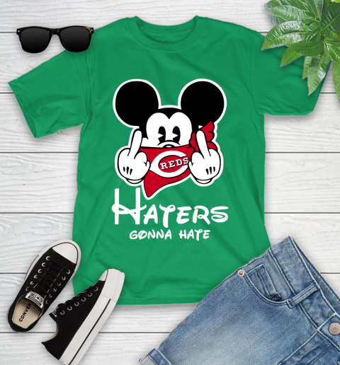 MLB Cincinnati Reds Haters Gonna Hate Mickey Mouse Disney Baseball T Shirt_000 Youth T-Shirt 8