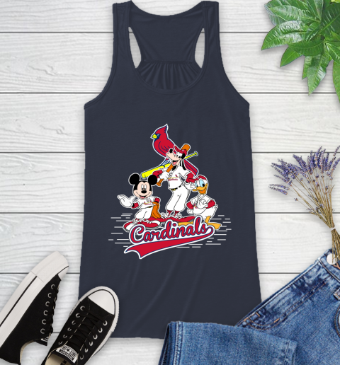 MLB St.Louis Cardinals Mickey Mouse Donald Duck Goofy Baseball T Shirt Racerback Tank 10
