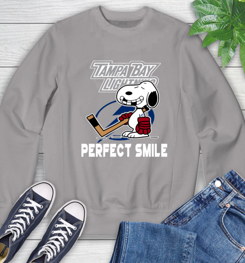 NHL Tampa Bay Lightning Snoopy Perfect Smile The Peanuts Movie Hockey T Shirt Sweatshirt 5