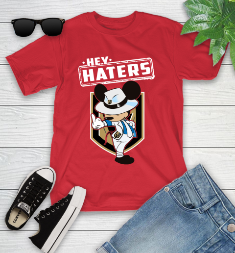 NHL Hey Haters Mickey Hockey Sports Vegas Golden Knights Youth T-Shirt 13