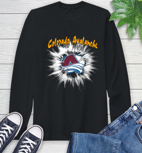 Colorado Avalanche NHL Hockey Adoring Fan Rip Sports Long Sleeve T-Shirt