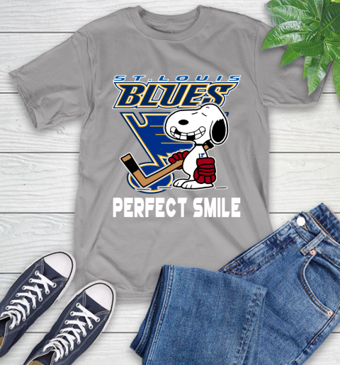 NHL St.Louis Blues Snoopy Perfect Smile The Peanuts Movie Hockey T Shirt T-Shirt 6