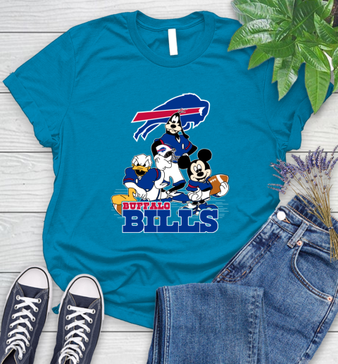 NFL Buffalo Bills Mickey Mouse Donald Duck Goofy Football Shirt Women's T-Shirt 10