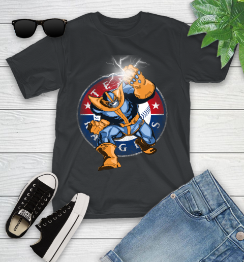 Texas Rangers MLB Baseball Thanos Avengers Infinity War Marvel Youth T-Shirt
