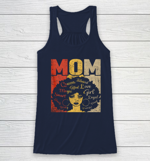 Black Mom Afro African American Mom Mother's Day Racerback Tank 5