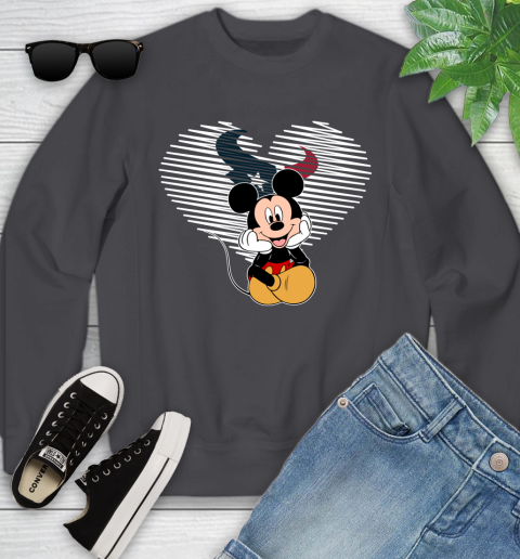 NFL Houston Texans The Heart Mickey Mouse Disney Football T Shirt_000 Youth Sweatshirt 5