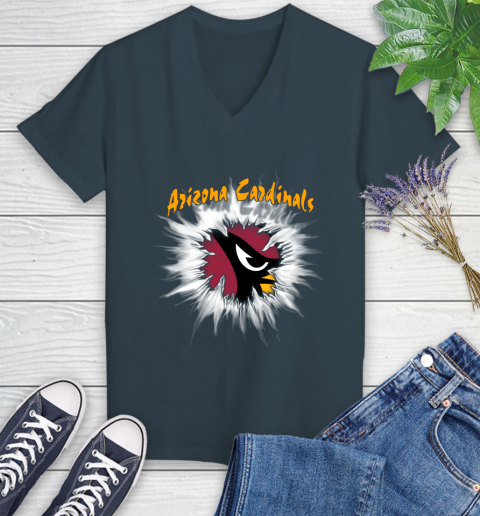 Arizona Cardinals NFL Football Adoring Fan Rip Sports Women's V-Neck T-Shirt 8