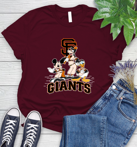 MLB San Francisco Giants Mickey Mouse Donald Duck Goofy Baseball T Shirt Women's T-Shirt 7