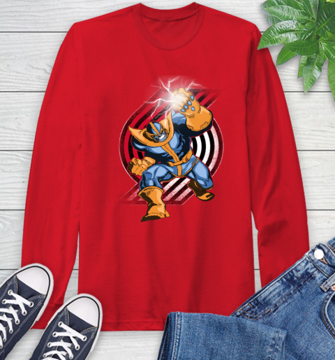 Portland Trail Blazers NBA Basketball Thanos Avengers Infinity War Marvel Long Sleeve T-Shirt 11
