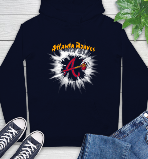 Atlanta Braves MLB Baseball Adoring Fan Rip Sports Hoodie 3