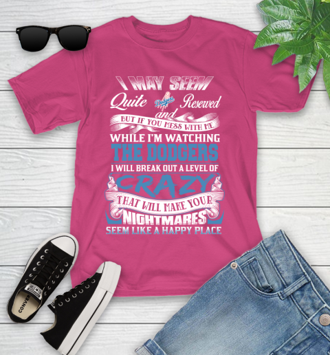 Los Angeles Dodgers MLB Baseball Don't Mess With Me While I'm Watching My Team Youth T-Shirt 11