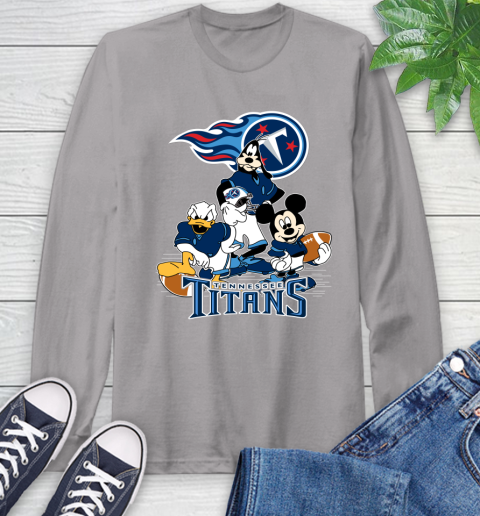 NFL Tennessee Titans Mickey Mouse Donald Duck Goofy Football Shirt Long Sleeve T-Shirt 6