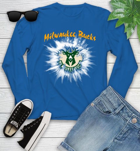 Milwaukee Bucks NBA Basketball Rip Sports Youth Long Sleeve 10