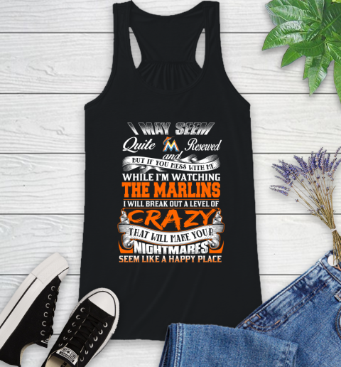 Miami Marlins MLB Baseball Don't Mess With Me While I'm Watching My Team Racerback Tank