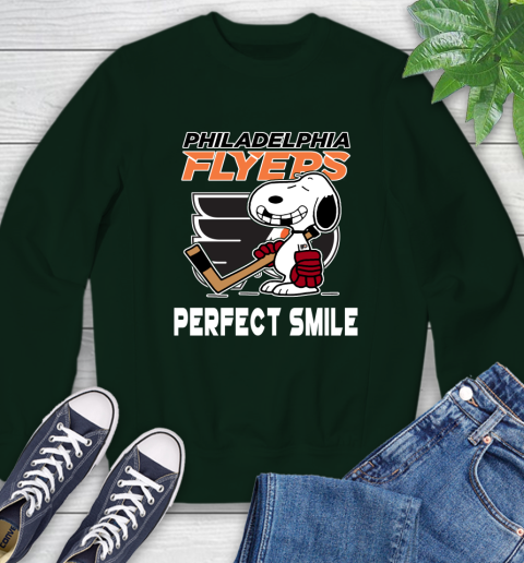 NHL Philadelphia Flyers Snoopy Perfect Smile The Peanuts Movie Hockey T Shirt Sweatshirt 12
