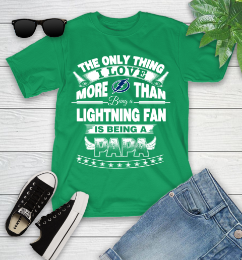 NHL The Only Thing I Love More Than Being A Tampa Bay Lightning Fan Is Being A Papa Hockey Youth T-Shirt 8