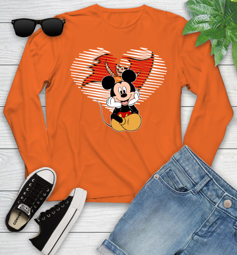 NFL Tampa Bay Buccaneers The Heart Mickey Mouse Disney Football T Shirt_000 Youth Long Sleeve 3
