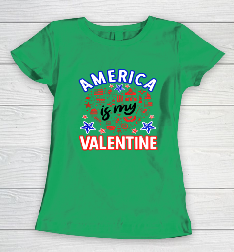 America is My Valentine Proud American Heart USA Women's T-Shirt 12