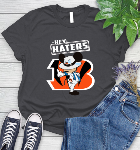 NFL Hey Haters Mickey Football Sports Cincinnati Bengals Women's T-Shirt 8