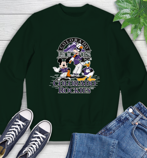 MLB Colorado Rockies Mickey Mouse Donald Duck Goofy Baseball T Shirt Sweatshirt 12